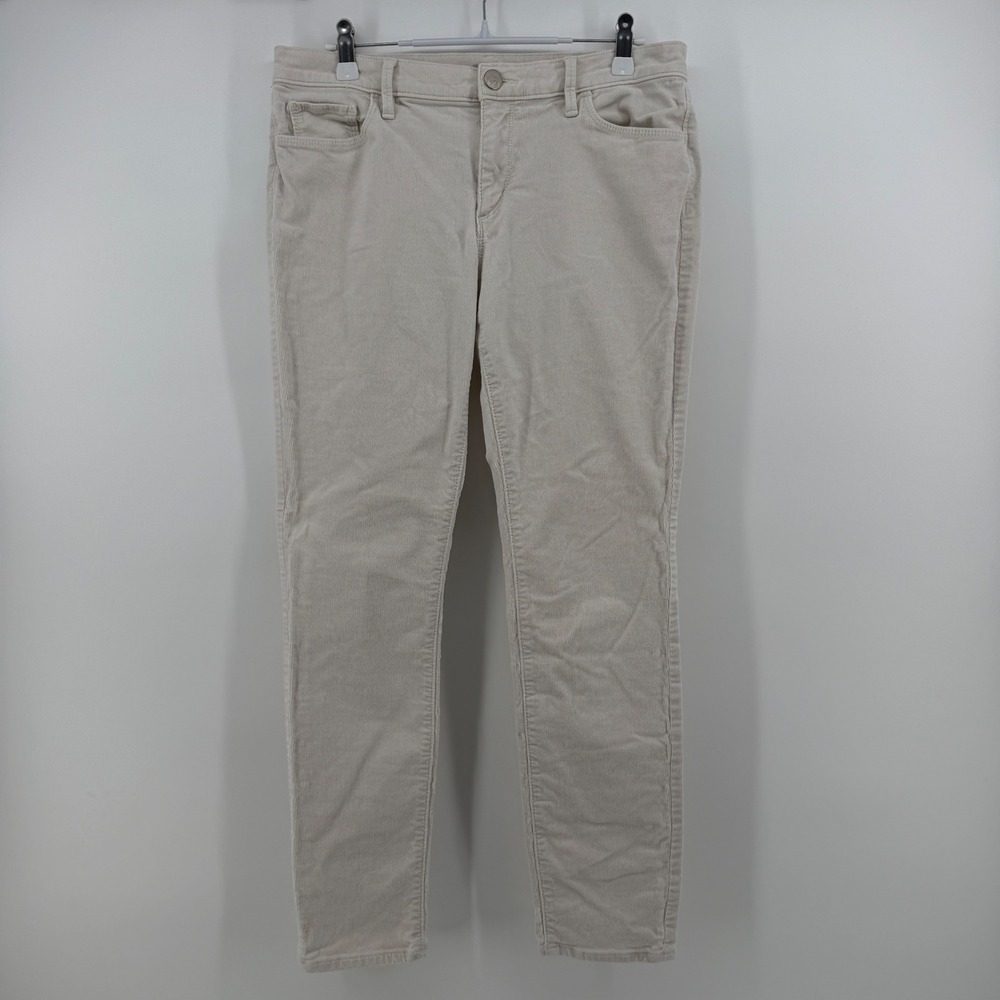 Ann Taylor LOFT Modern Skinny Corduroy Pants Cream Beige Women Size 10P